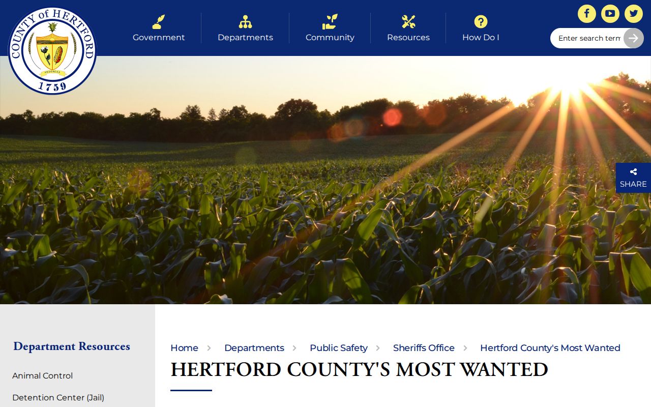 Hertford County official most wanted and arrest warrant route