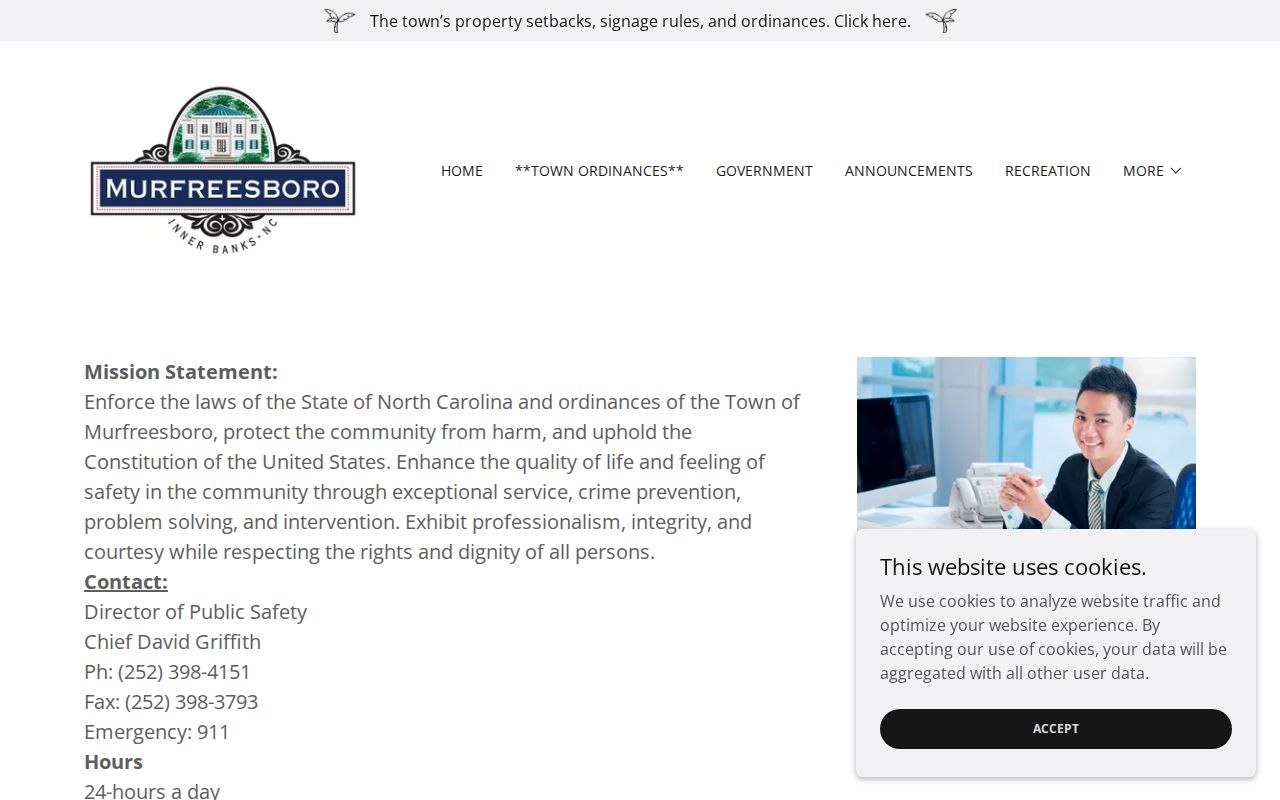 Official Murfreesboro Police Department webpage with contact details